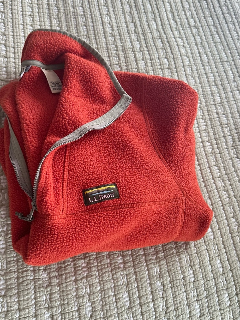 L.L.Bean Orange Sherpa Fleece Jacket